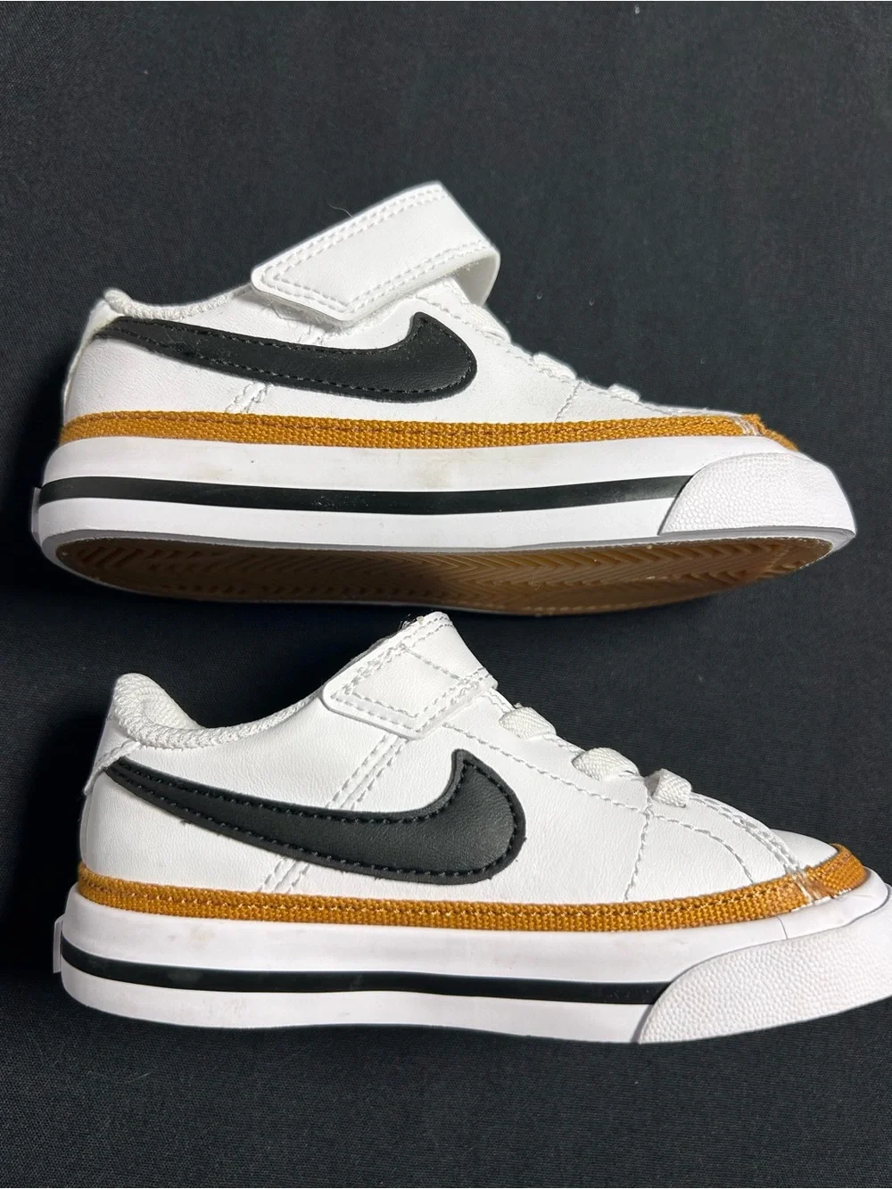 NWOB Nike Court Legacy Toddler Size 7C White Desert Ochre Brown Sneakers Leather